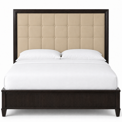 Orson - Bed Beige plain white background view