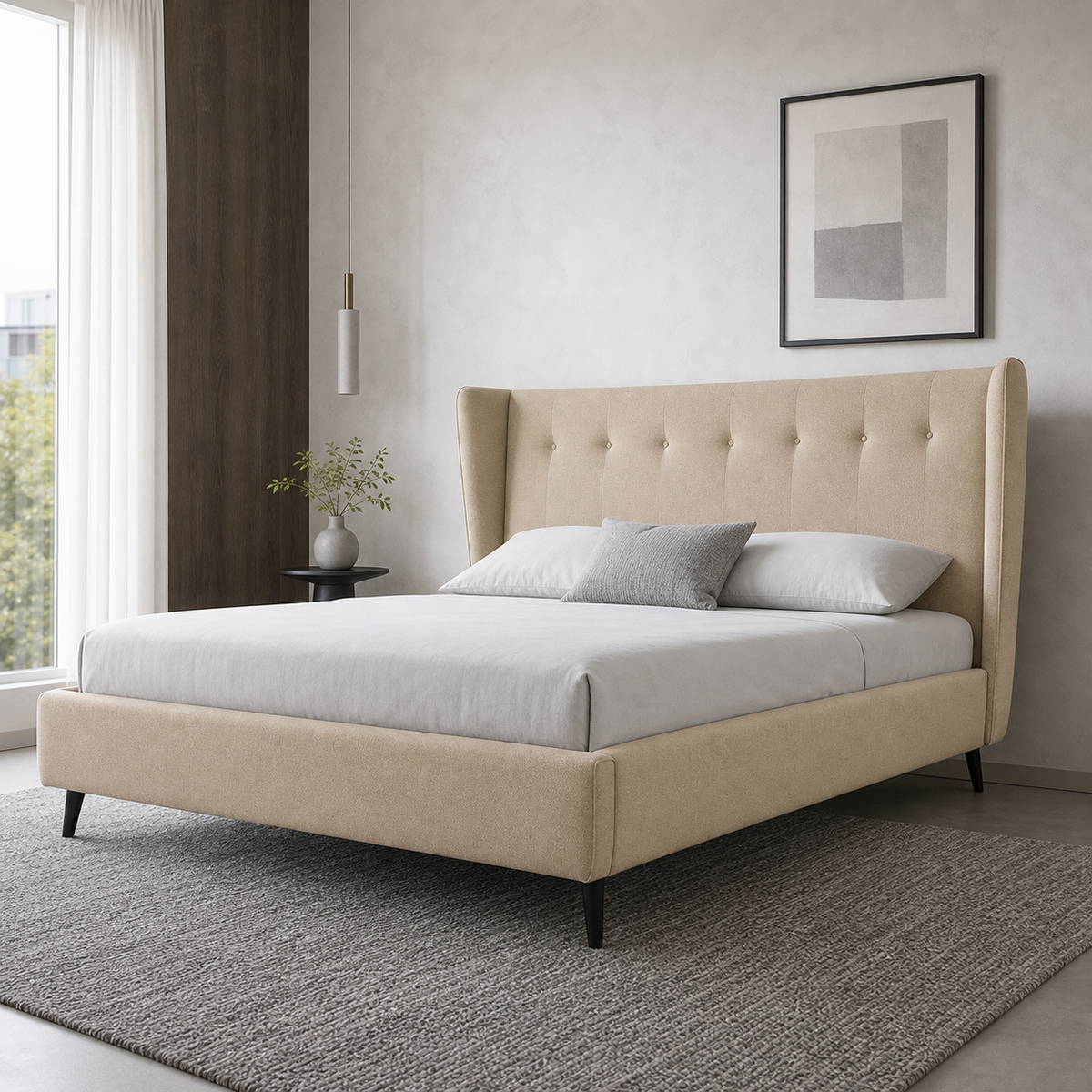 Ovie - Bed Beige lifestyle view