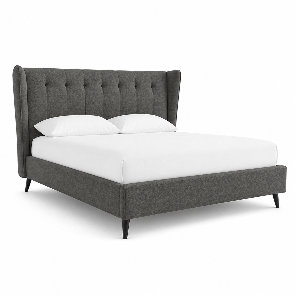 Ovie - Bed Grey plain white background view