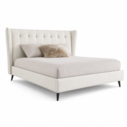 Ovie - Bed, complete front three-quarter studio bed view