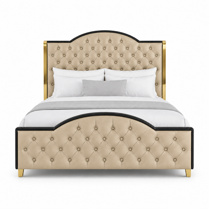 Pace - Bed Beige plain white background view