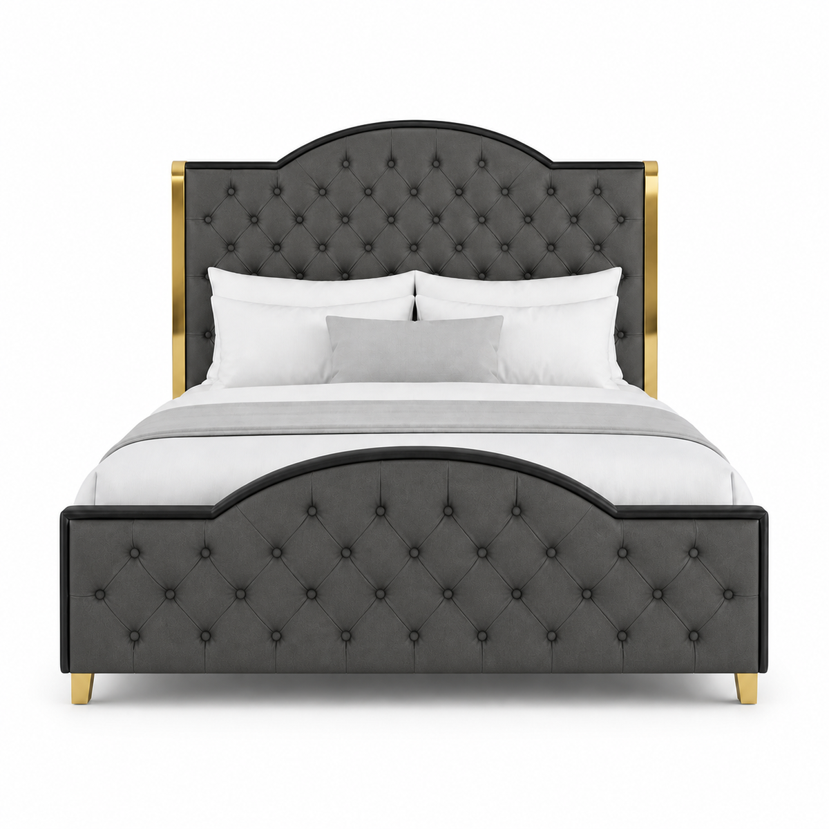 Pace - Bed Grey plain white background view