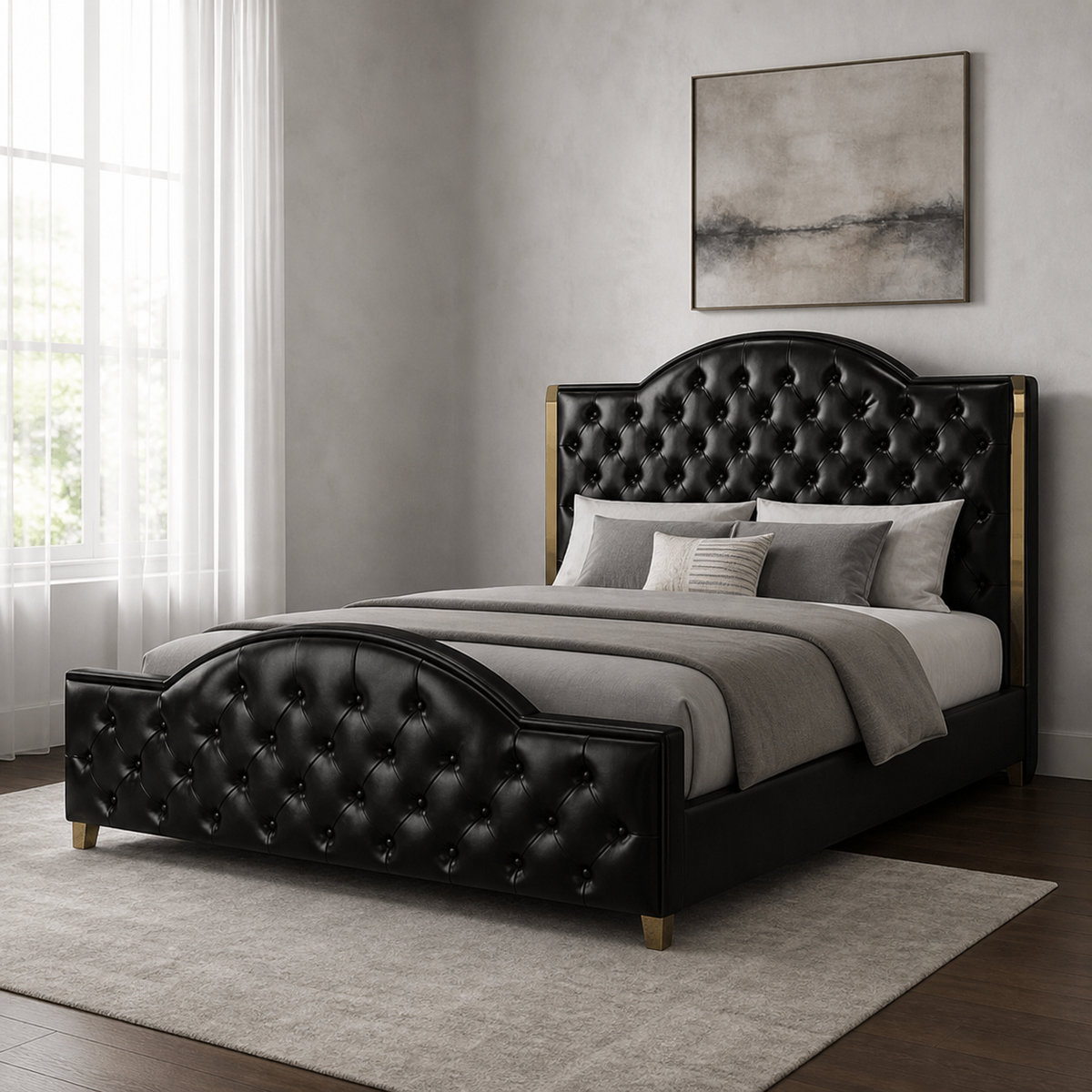 Pace - Bed, complete front three-quarter bed view in a restrained bedroom