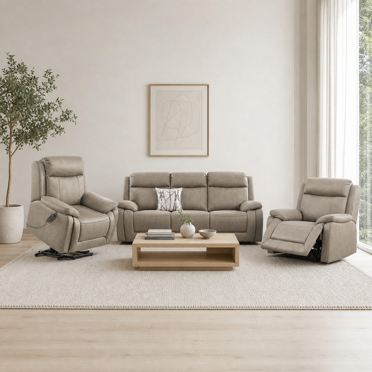 Panorama Recliner complete configuration in an editorial living room