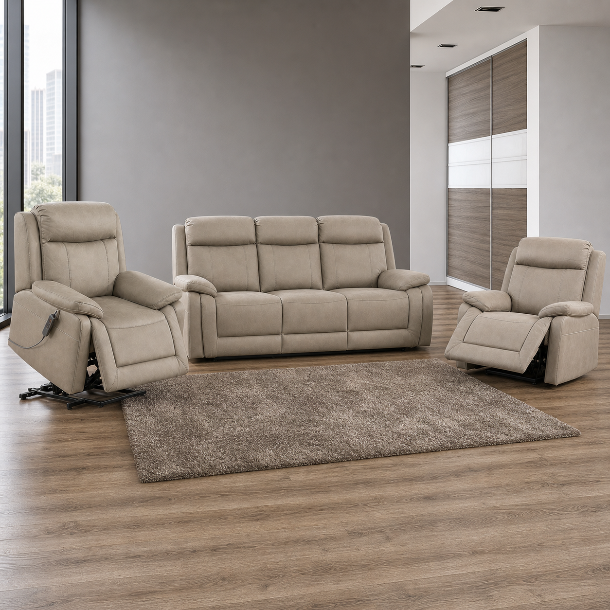 Panorama Recliner complete configuration from an alternate angle