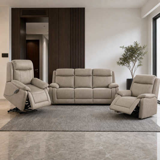 Panorama Recliner upholstery and reclining detail