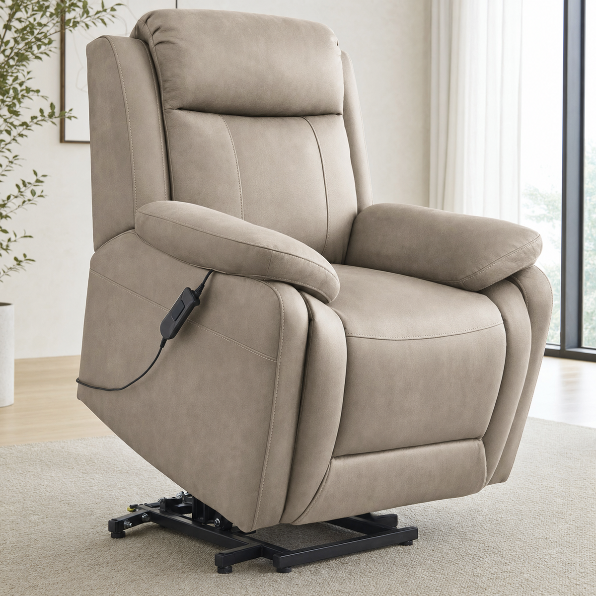 Panorama Recliner upholstery and reclining detail