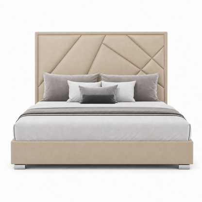 Pax - Bed Beige plain white background view