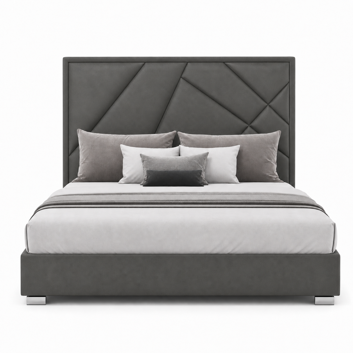Pax - Bed Grey plain white background view