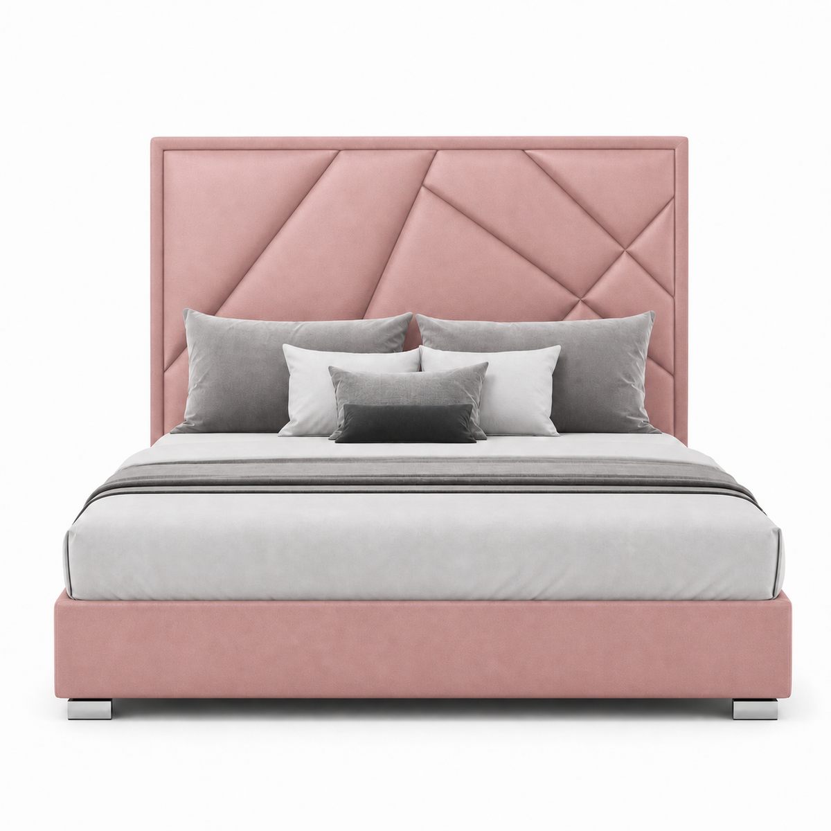 Pax - Bed Pink plain white background view