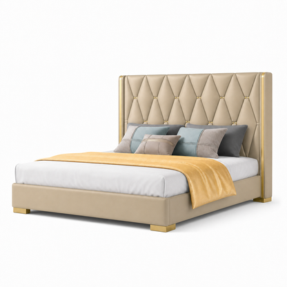 Penn - Bed Beige plain white background view