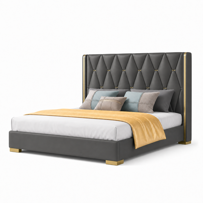 Penn - Bed Grey plain white background view