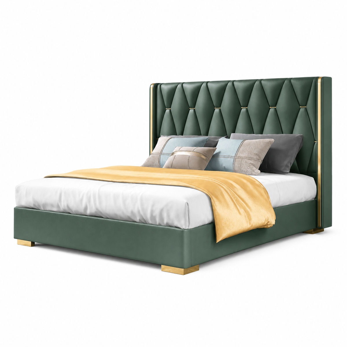Penn - Bed, complete long-side studio bed view