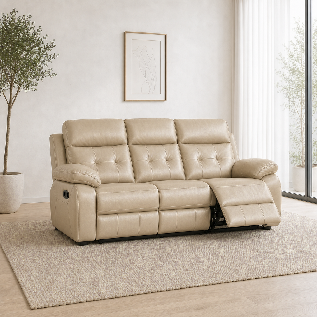 Perch Recliner 3 seater beige 01 main