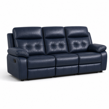 Perch Recliner 3 seater blue 02 white