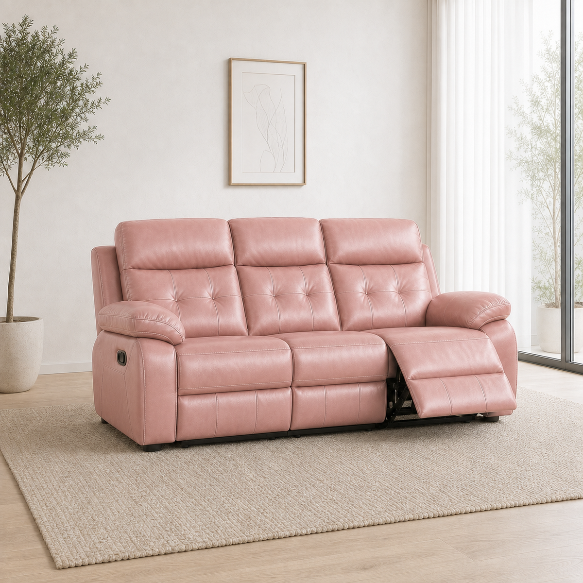 Perch Recliner 3 seater pink 01 main