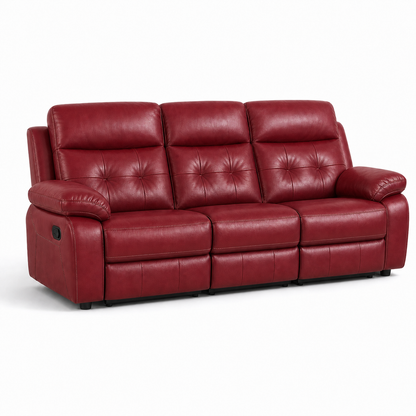 Perch Recliner 3 seater red 02 white