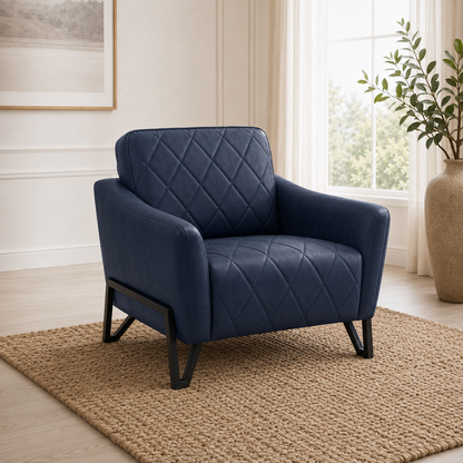 Plume 3+2+1 Sofa Set, 1 seater, blue, room view