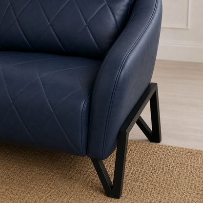 Plume 3+2+1 Sofa Set, 1 seater, blue, detail view