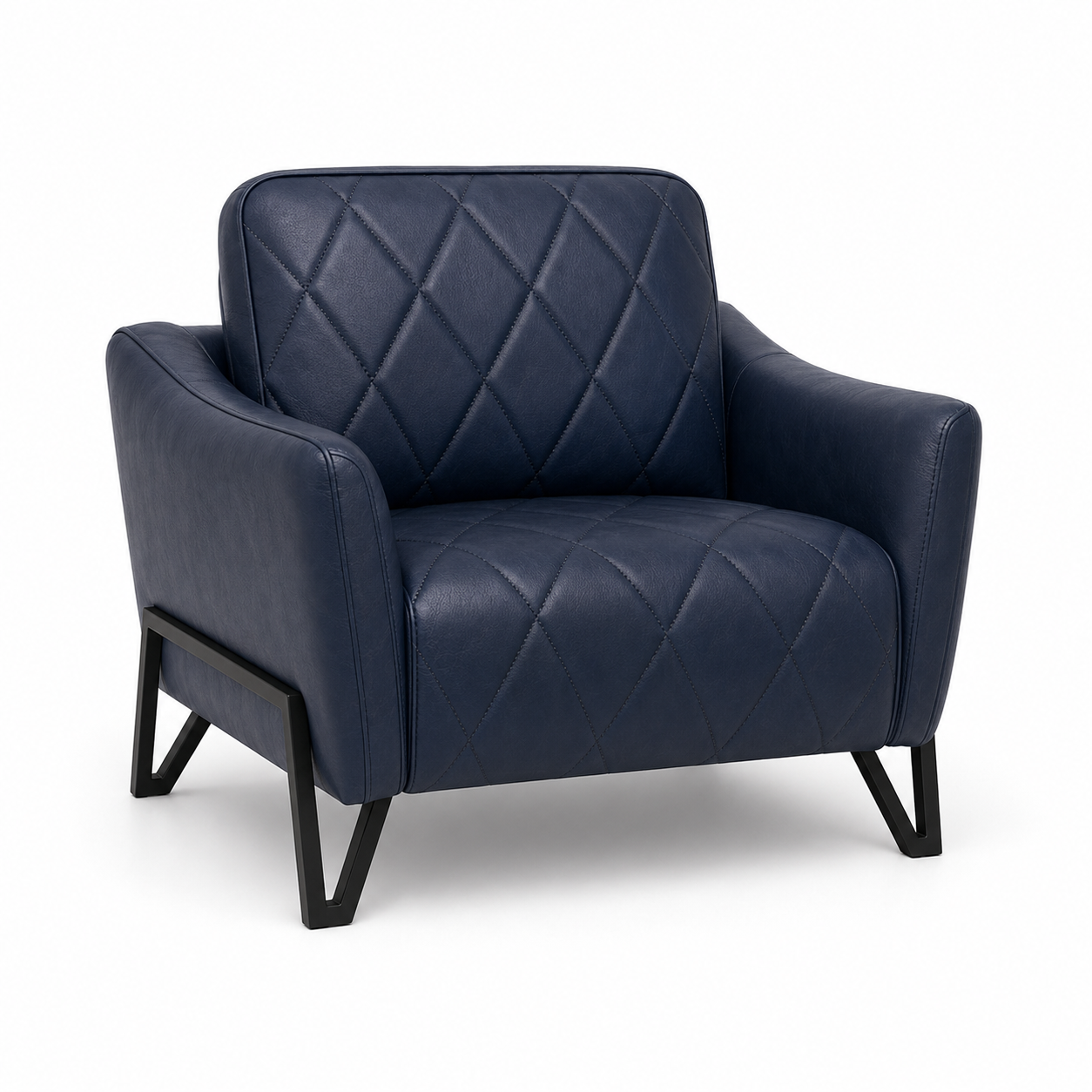 Plume 3+2+1 Sofa Set, 1 seater, blue, studio view