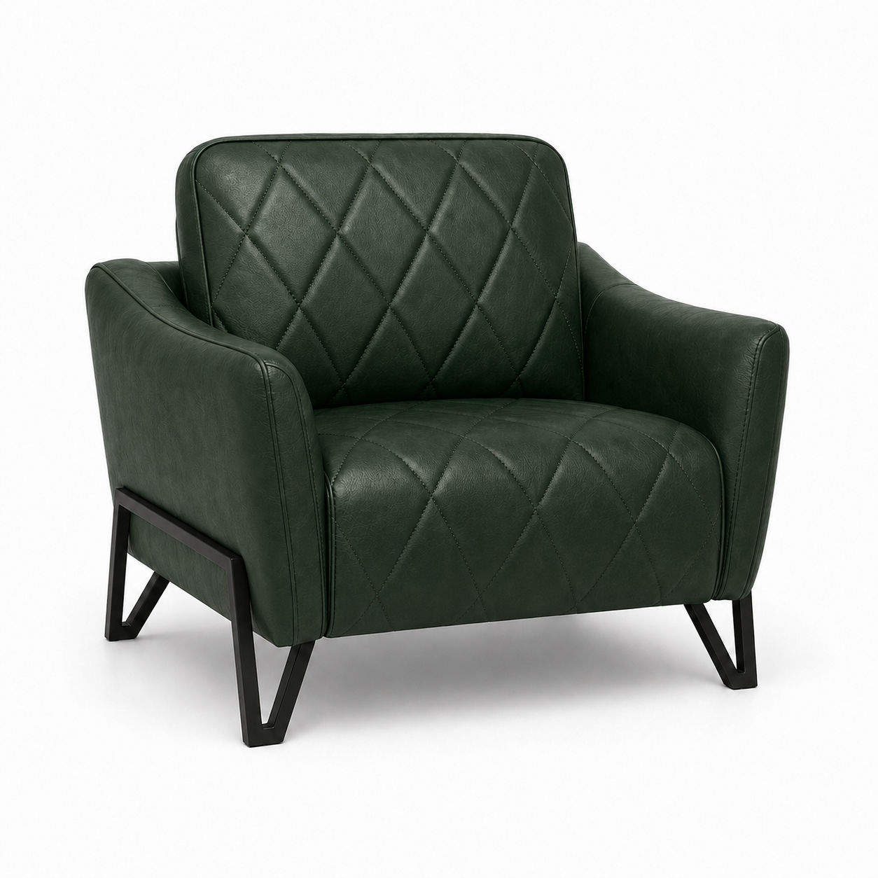 Plume 3+2+1 Sofa Set, 1 seater, green, studio view