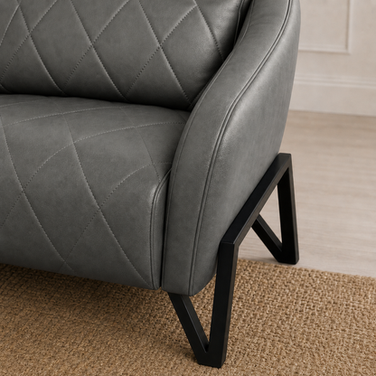 Plume 3+2+1 Sofa Set, 1 seater, grey, detail view