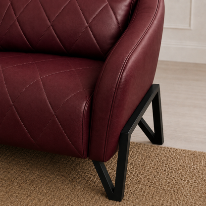 Plume 3+2+1 Sofa Set, 1 seater, red, detail view