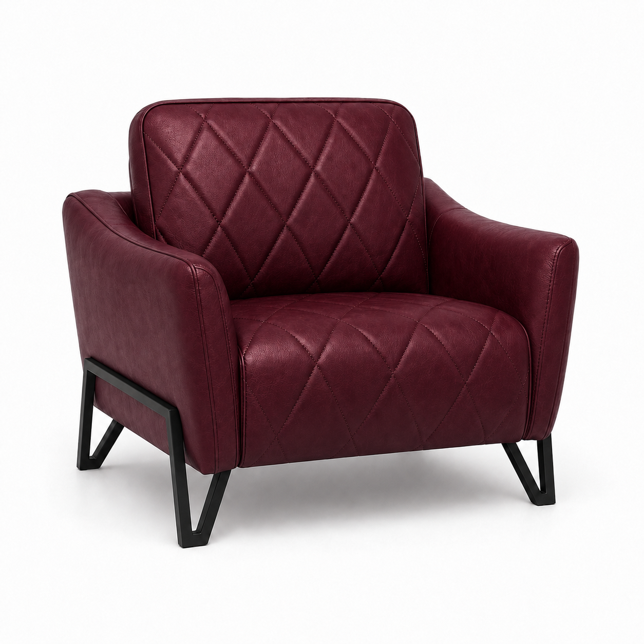 Plume 3+2+1 Sofa Set, 1 seater, red, studio view