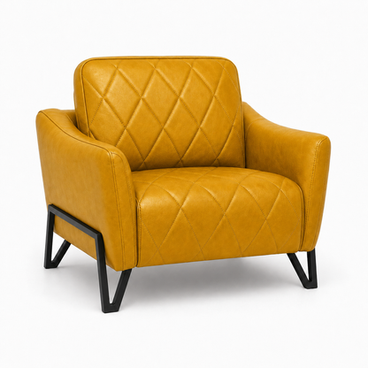 Plume 3+2+1 Sofa Set, 1 seater, yellow, studio view