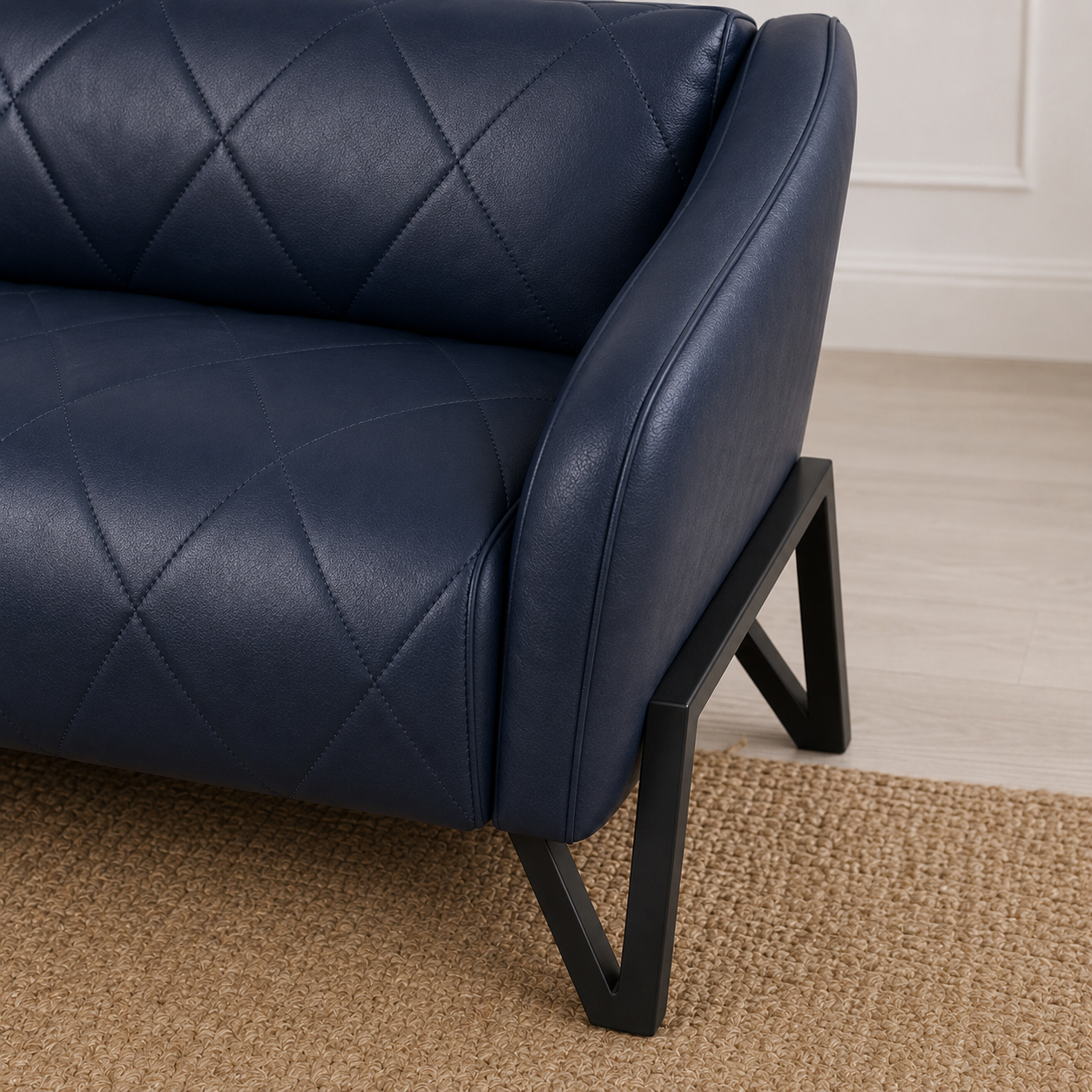 Plume 3+2+1 Sofa Set, 2 seater, blue, detail view
