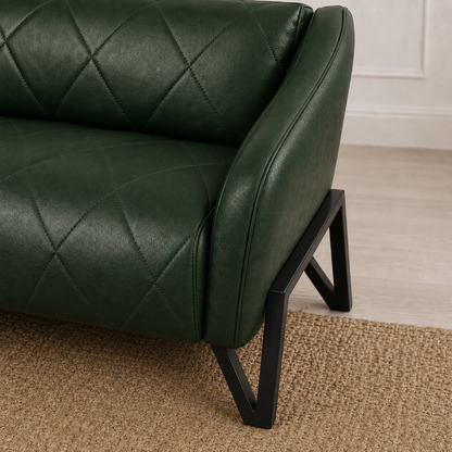 Plume 3+2+1 Sofa Set, 2 seater, green, detail view