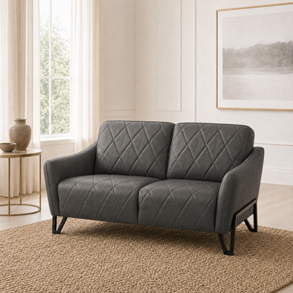 Plume 3+2+1 Sofa Set, 2 seater, grey, room view