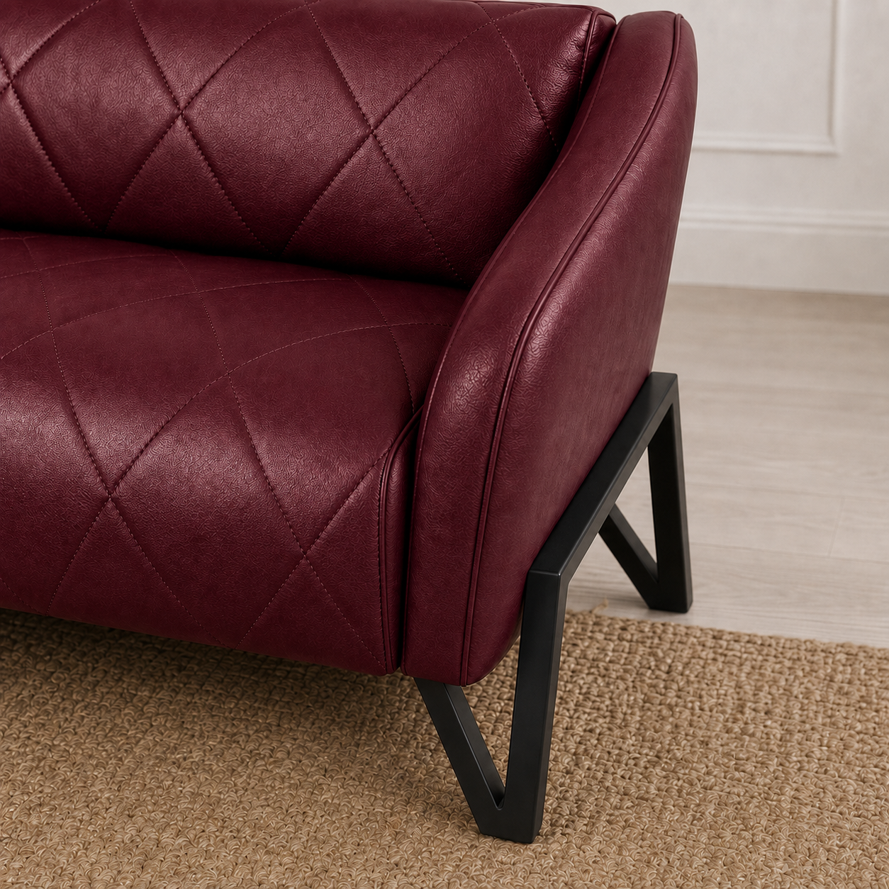 Plume 3+2+1 Sofa Set, 2 seater, red, detail view