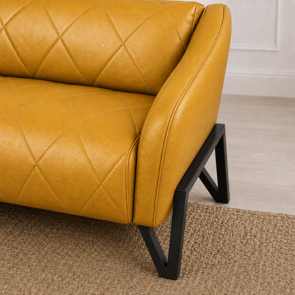 Plume 3+2+1 Sofa Set, 2 seater, yellow, detail view