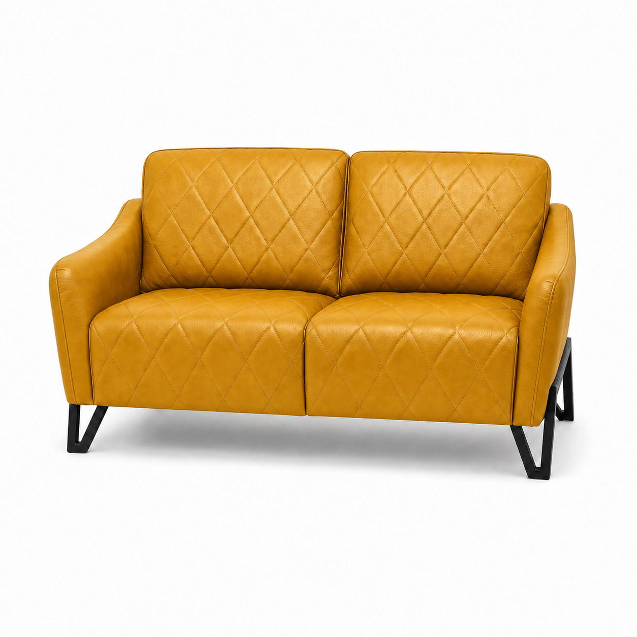 Plume 3+2+1 Sofa Set, 2 seater, yellow, studio view