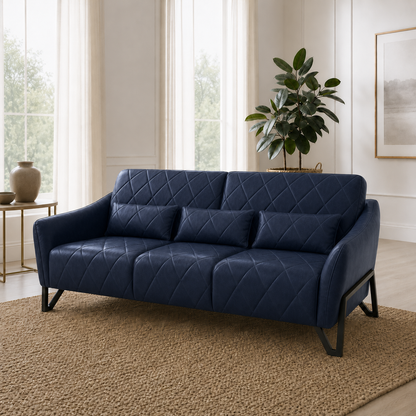 Plume 3+2+1 Sofa Set, 3 seater, blue, room view
