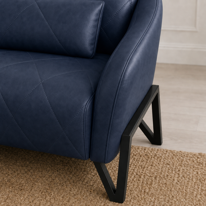Plume 3+2+1 Sofa Set, 3 seater, blue, detail view