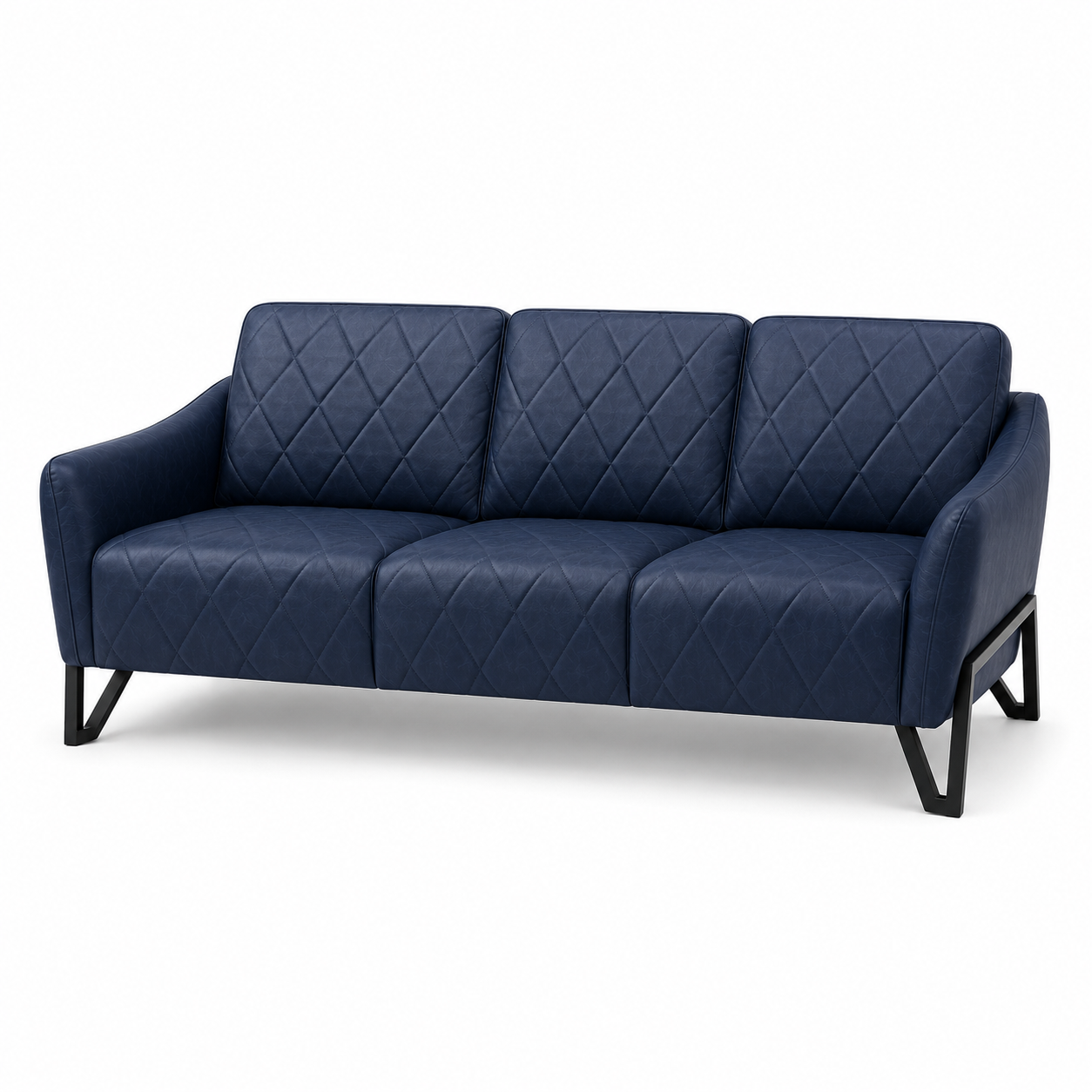 Plume 3+2+1 Sofa Set, 3 seater, blue, studio view