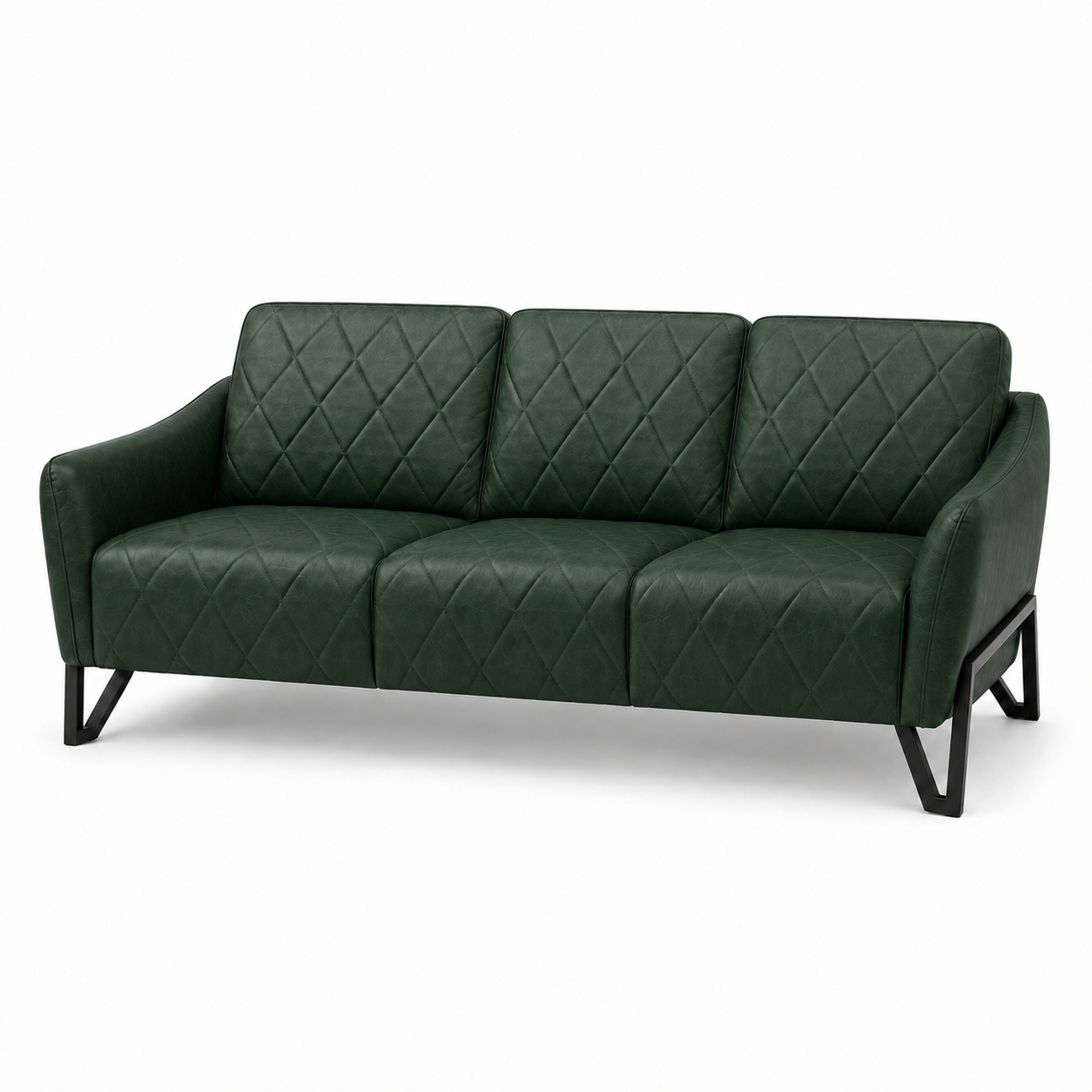 Plume 3+2+1 Sofa Set, 3 seater, green, studio view