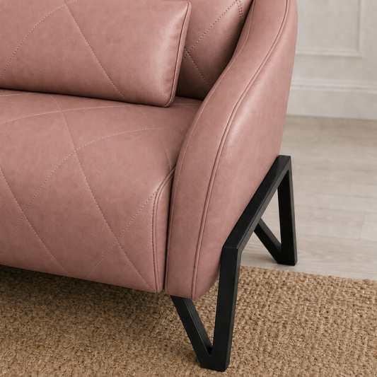 Plume 3+2+1 Sofa Set, 3 seater, pink, detail view