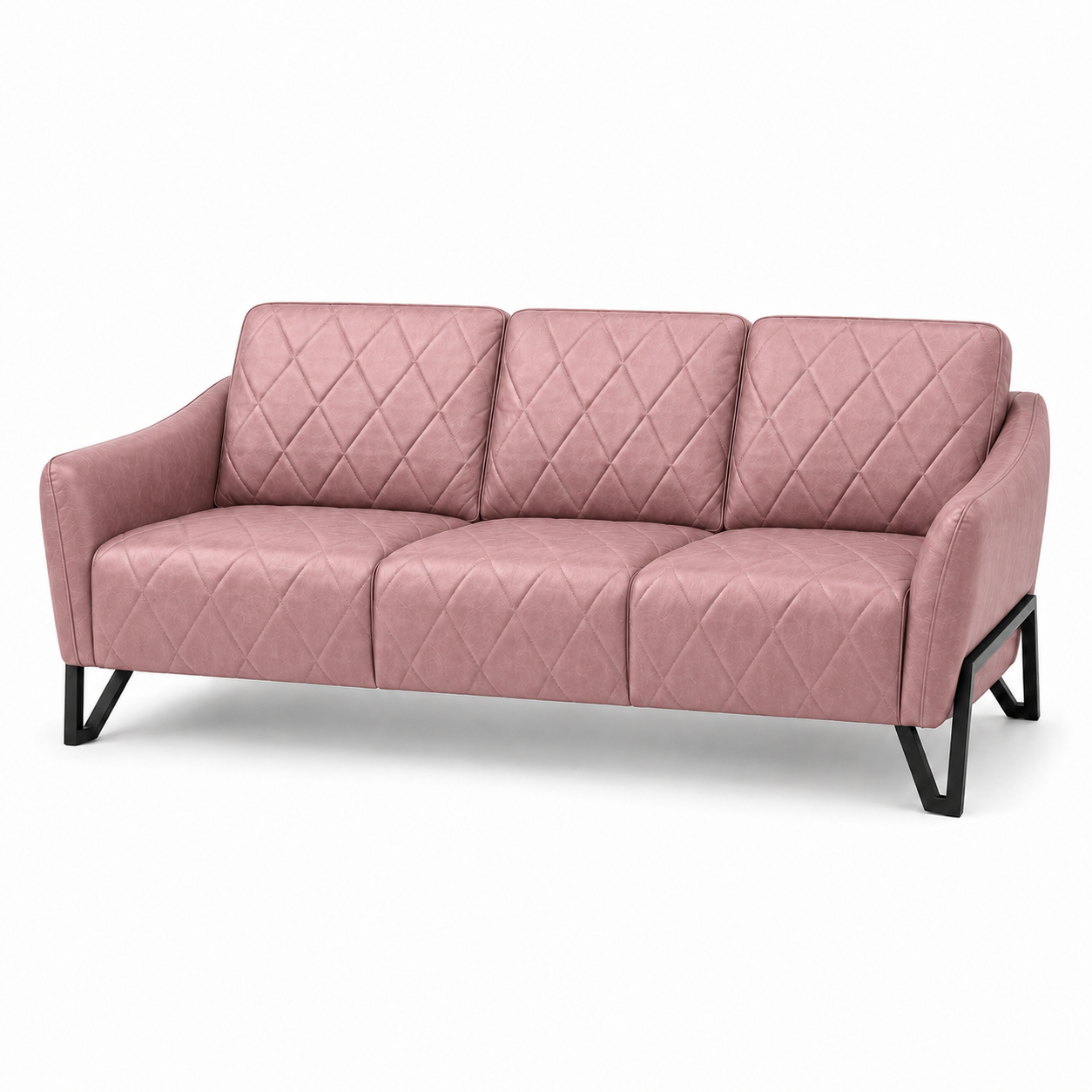 Plume 3+2+1 Sofa Set, 3 seater, pink, studio view