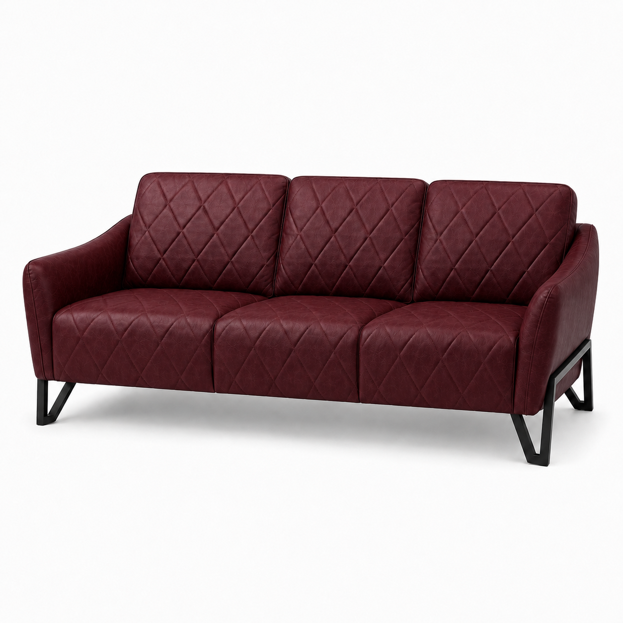 Plume 3+2+1 Sofa Set, 3 seater, red, studio view
