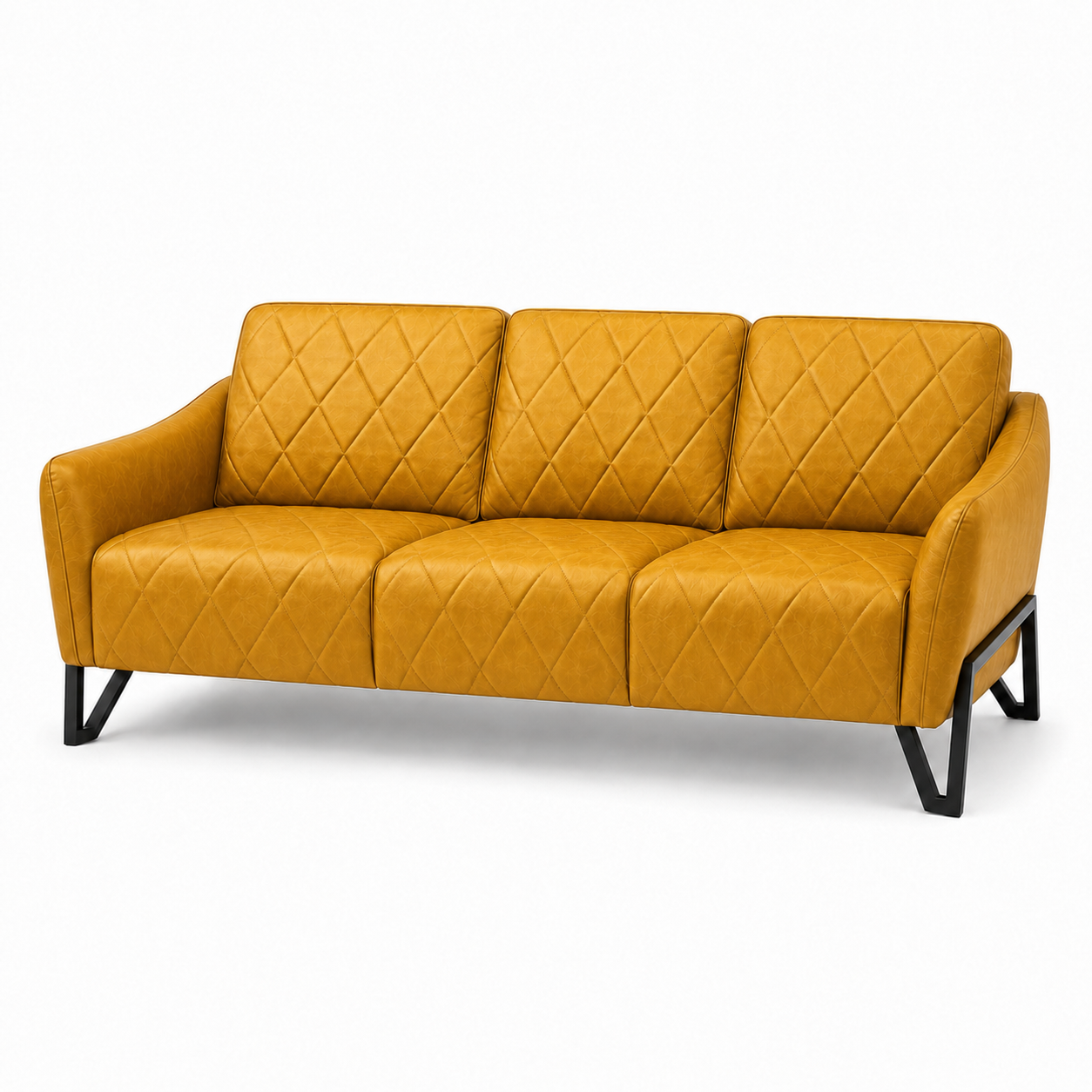 Plume 3+2+1 Sofa Set, 3 seater, yellow, studio view
