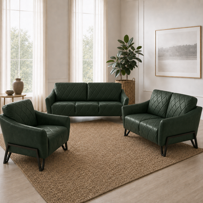 Plume 3+2+1 Sofa Set, 3+2+1 full set, green, detail view