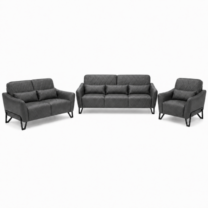 Plume 3+2+1 Sofa Set, 3+2+1 full set, grey, studio view