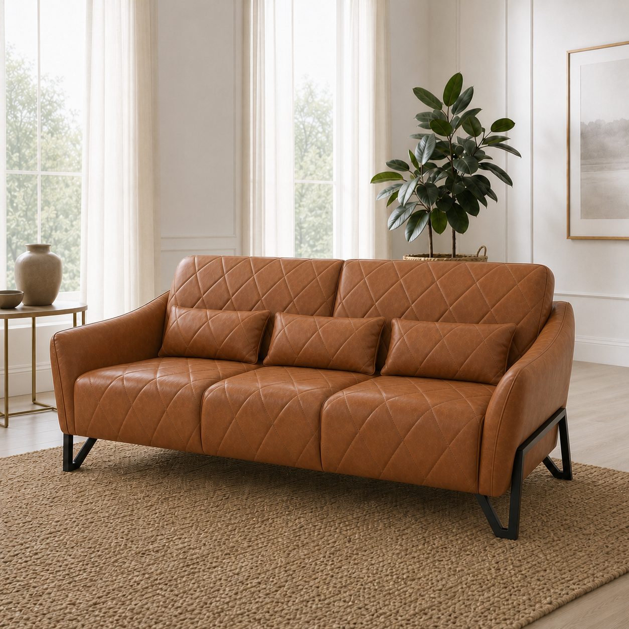 Close view of Plume - 3+2+1 Sofa Set upholstery and construction