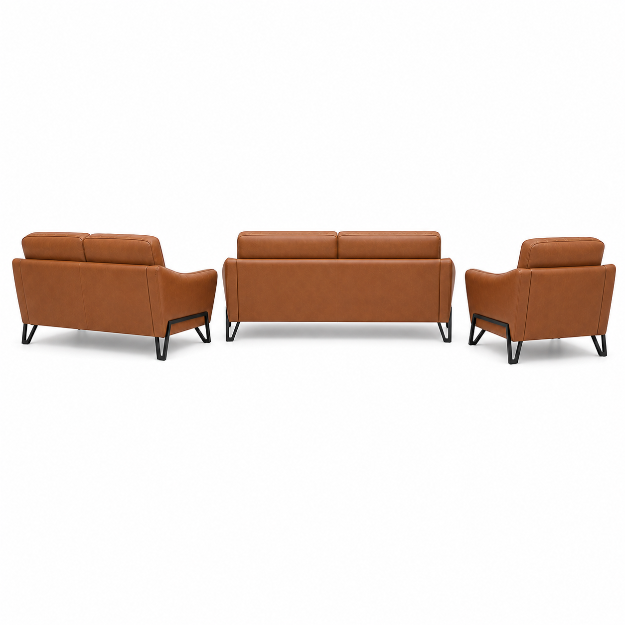 Plume - 3+2+1 Sofa Set, complete 3+2+1 sofa set side studio view