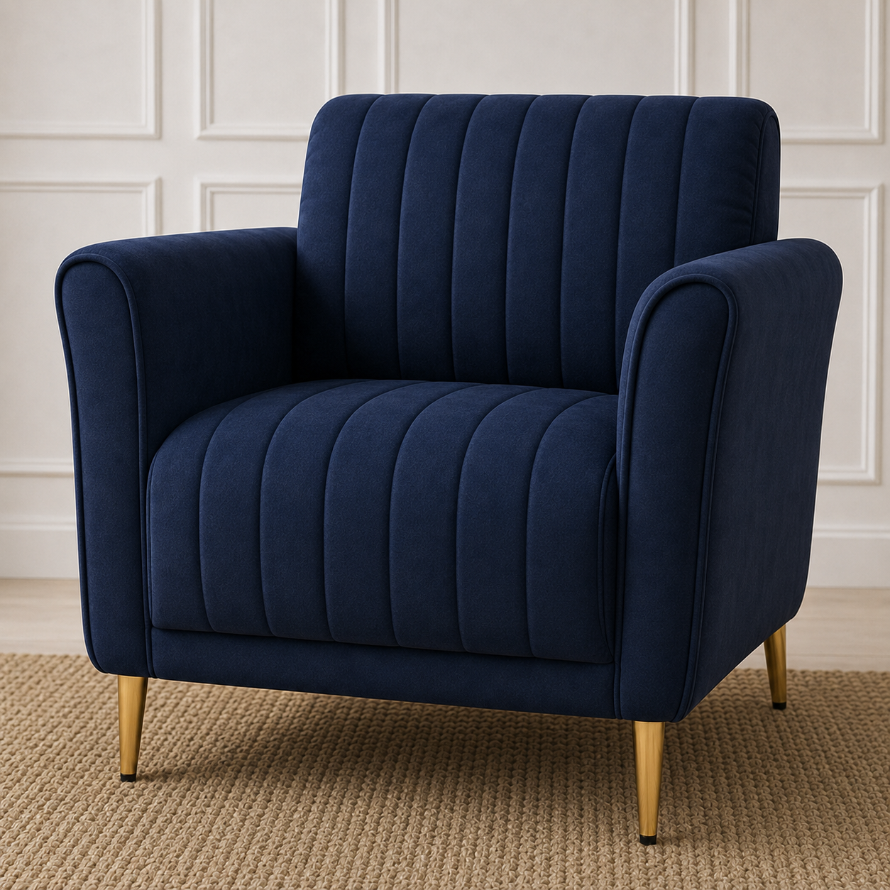 Plush 3+2+1 Sofa Set, 1 seater, blue, detail view