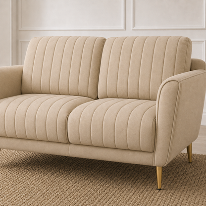 Plush 3+2+1 Sofa Set, 2 seater, beige, detail view