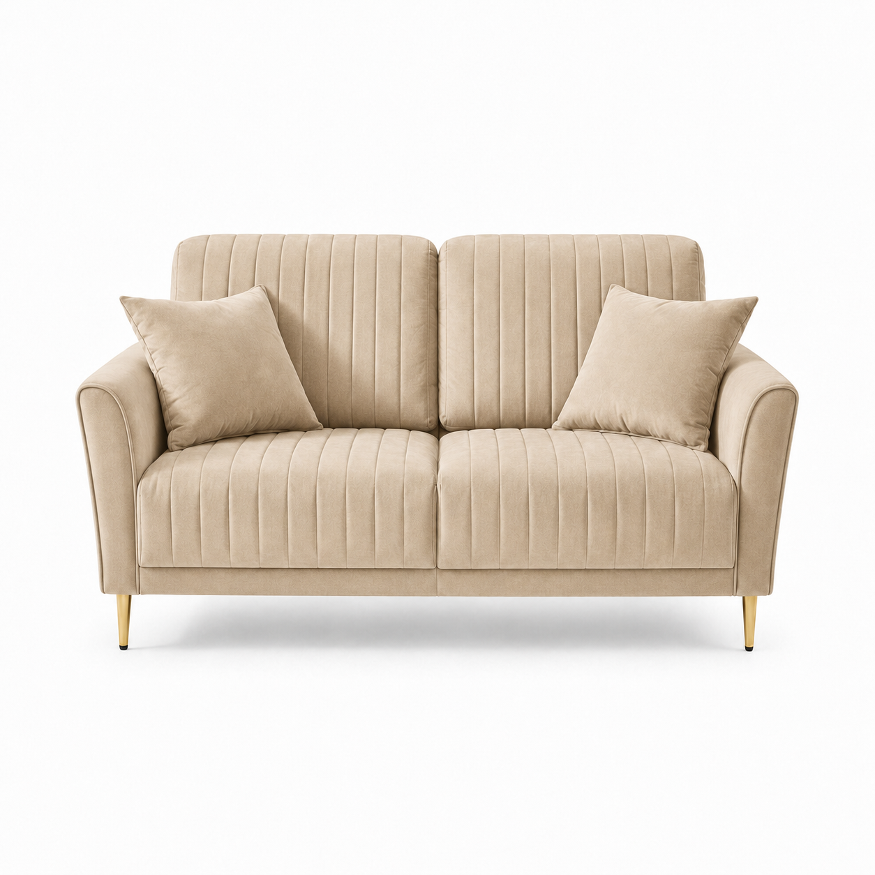 Plush 3+2+1 Sofa Set, 2 seater, beige, studio view